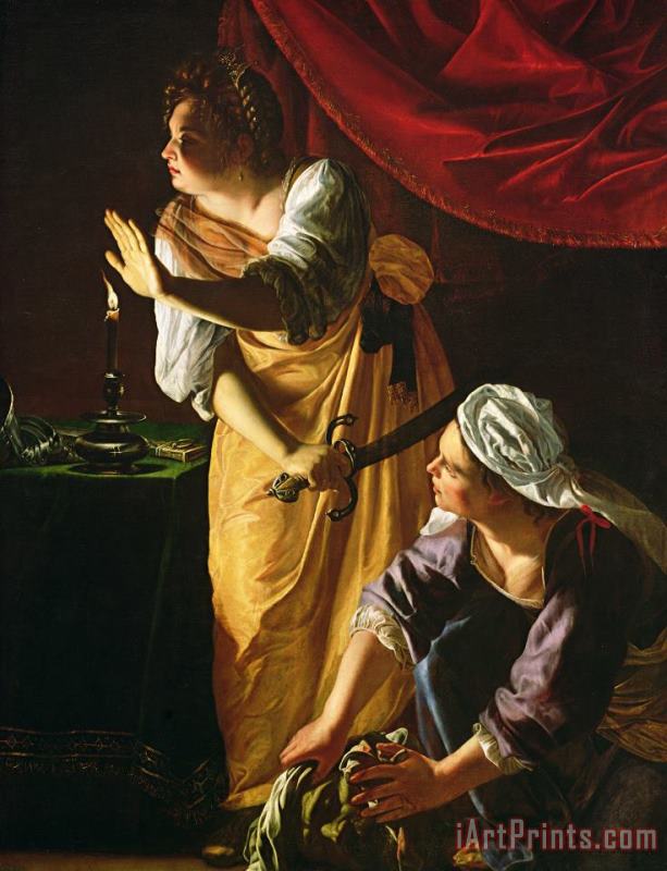 Artemisia Gentileschi  Judith and Maidservant with the Head of Holofernes Art Print