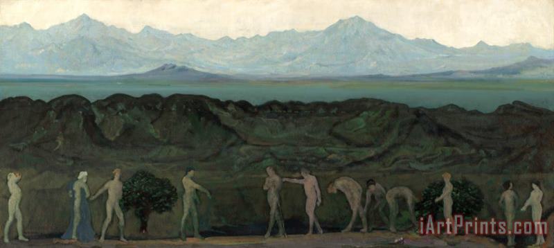 Arthur Bowen Davies Line of Mountains Art Painting