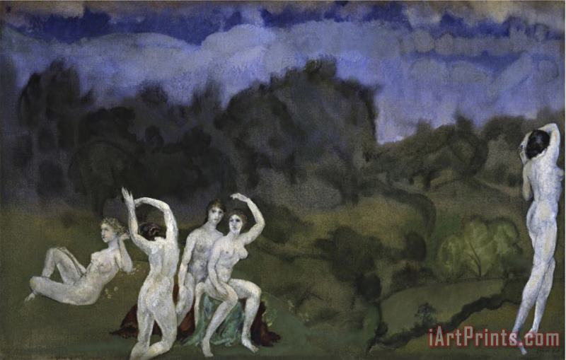 Nudes in a Landscape painting - Arthur Bowen Davies Nudes in a Landscape Art Print