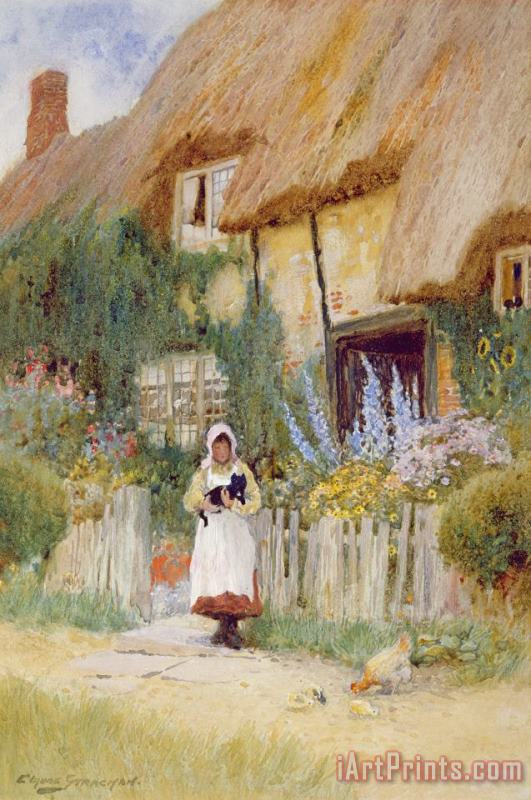 By The Cottage Gate painting - Arthur Claude Strachan By The Cottage Gate Art Print