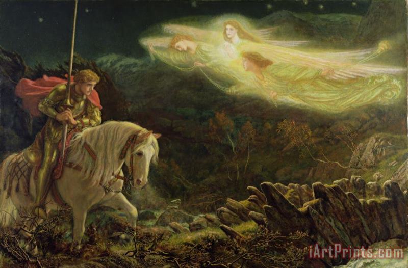 Arthur Hughes Quest for the Holy Grail Art Painting