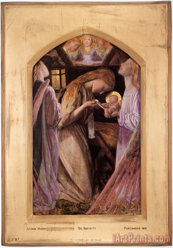 Arthur Hughes The Nativity Art Painting