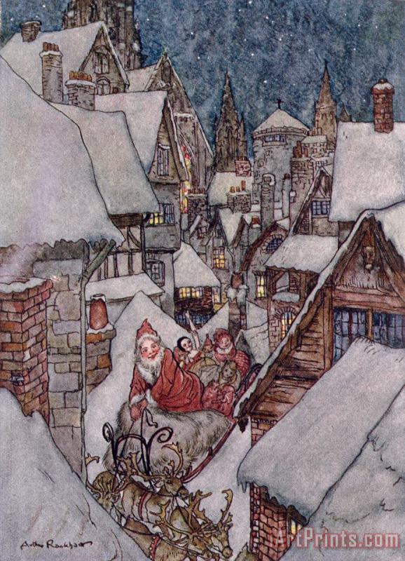 Arthur Rackham 'The Night Before Christmas Art Painting