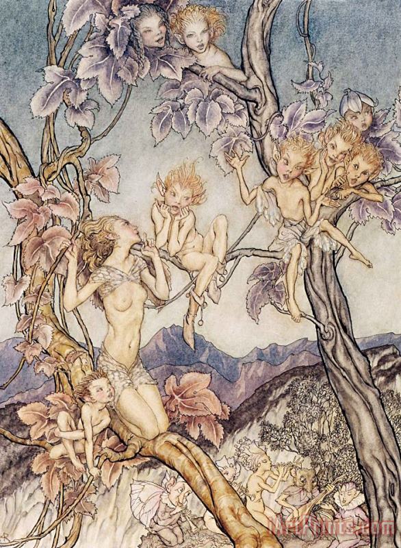 Arthur Rackham A Fairy Song From A Midsummer Nights Dream Art Painting