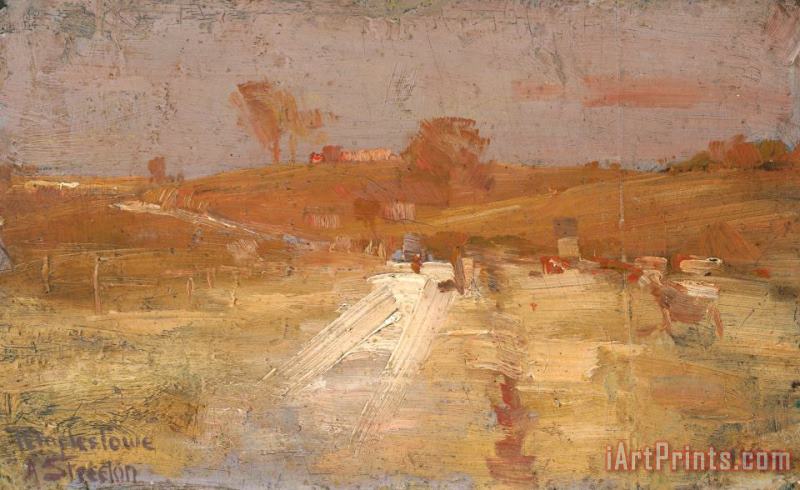 Pastoral in Yellow And Grey a Colour Impression of Templestowe painting - Arthur Streeton Pastoral in Yellow And Grey a Colour Impression of Templestowe Art Print