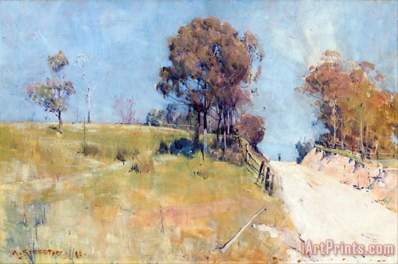Sunlight (cutting on a Hot Road) painting - Arthur Streeton Sunlight (cutting on a Hot Road) Art Print