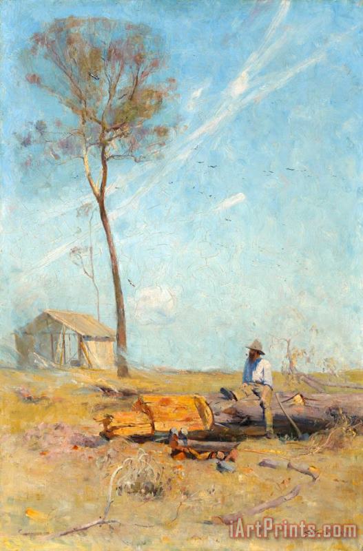 Arthur Streeton The Selector's Hut (whelan on The Log) Art Painting