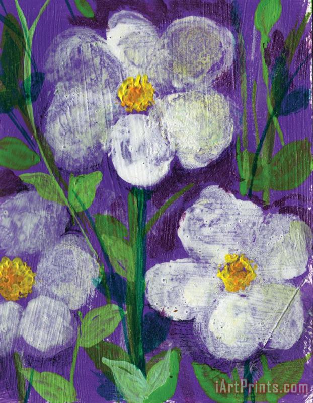 Flowers in Moonlight painting - Ashleigh Dyan Moore Flowers in Moonlight Art Print