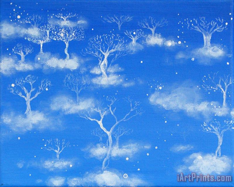 Trees in the Clouds painting - Ashleigh Dyan Moore Trees in the Clouds Art Print