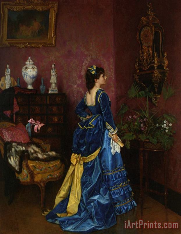 Auguste Toulmouche The Blue Dress Art Print