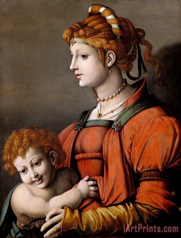 Portrait of a Woman And Child painting - Bacchiacca Portrait of a Woman And Child Art Print