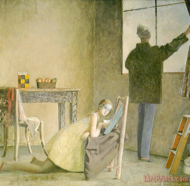Painter And His Model 1981 painting - Balthasar Klossowski De Rola Balthus Painter And His Model 1981 Art Print