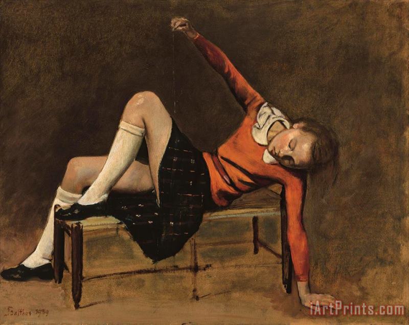 Therese on a Bench Seat, 1939 painting - Balthasar Klossowski De Rola Balthus Therese on a Bench Seat, 1939 Art Print