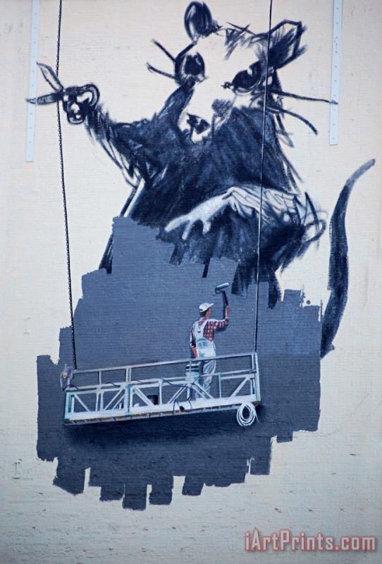 Gnark painting - Banksy Gnark Art Print