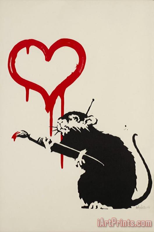 Banksy Love Rat, 2004 Art Print