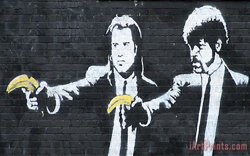 Pulp Fiction Stencil painting - Banksy Pulp Fiction Stencil Art Print