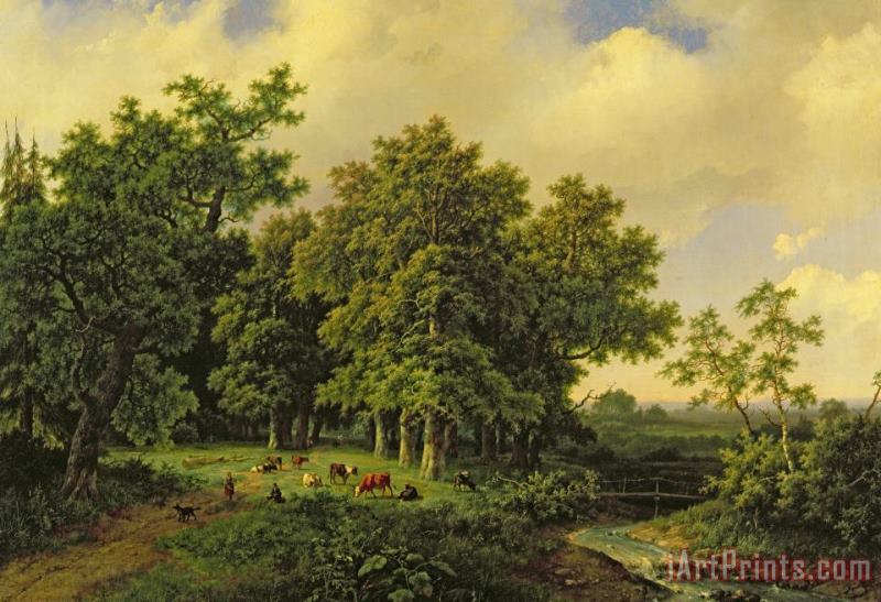 Landscape painting - Barend Cornelis Koekkoek Landscape Art Print