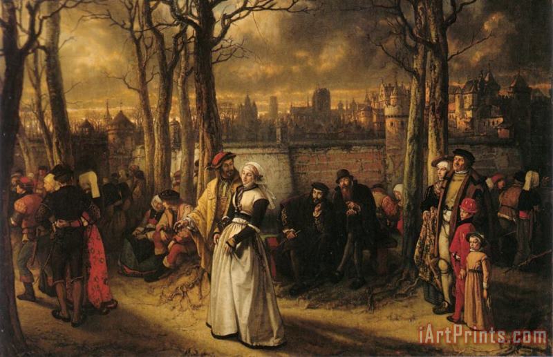Walk Out by The Walls painting - Baron Jan August Hendrik Leys Walk Out by The Walls Art Print