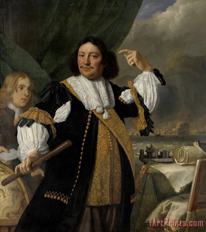 Bartholomeus Van Der Helst Portrait of Aert Van Nes (1626 1693), Vice Admiral Art Painting