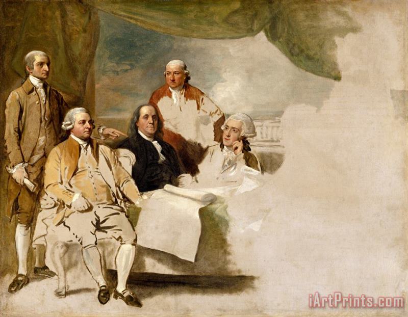 American Commissioners of The Preliminary Peace Negotiations with Great Brititan painting - Benjamin West American Commissioners of The Preliminary Peace Negotiations with Great Brititan Art Print