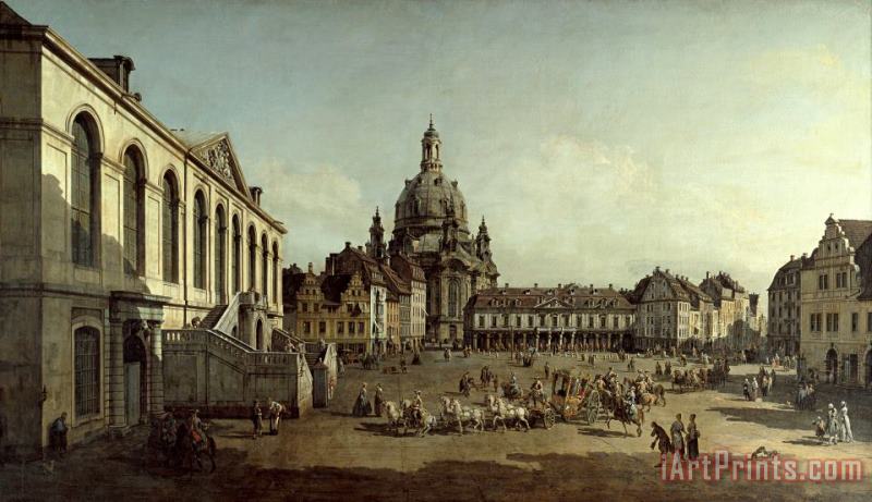 View of The Neumarkt in Dresden From The Judenhofe painting - Bernardo Bellotto View of The Neumarkt in Dresden From The Judenhofe Art Print