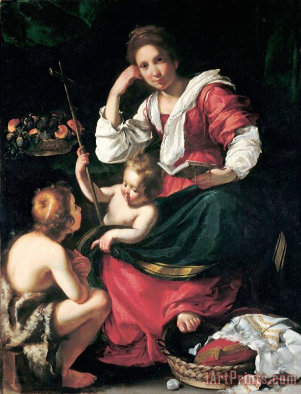 Madonna And Child with Infant Saint John painting - Bernardo Strozzi Madonna And Child with Infant Saint John Art Print