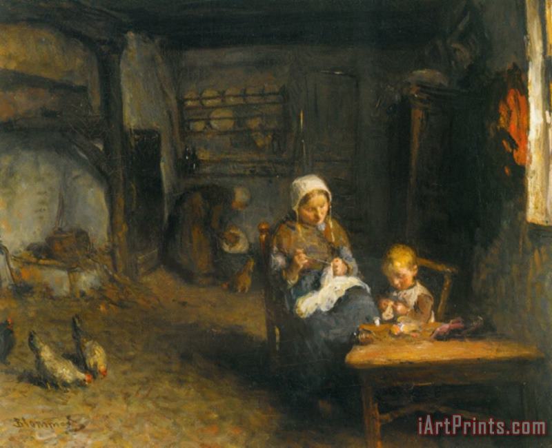 Mother's Little Helper painting - Bernardus Johannes Blommers Mother's Little Helper Art Print