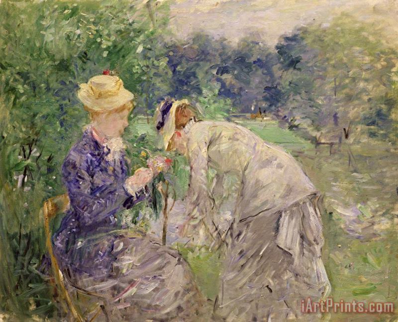 In the Bois de Boulogne painting - Berthe Morisot In the Bois de Boulogne Art Print