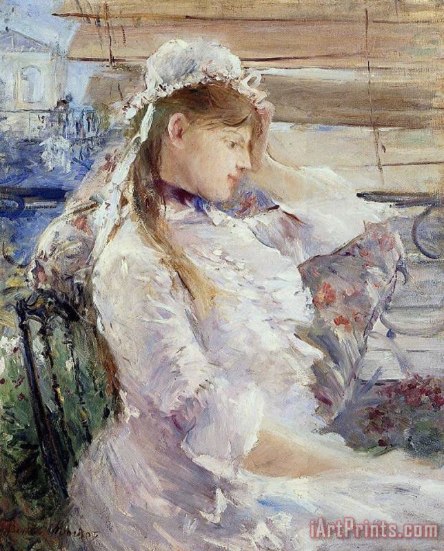 Berthe Morisot Profile Of A Seated Young Woman Art Print