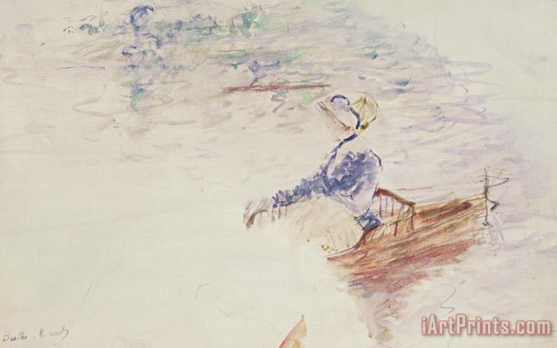 Sketch Of A Young Woman In A Boat painting - Berthe Morisot Sketch Of A Young Woman In A Boat Art Print