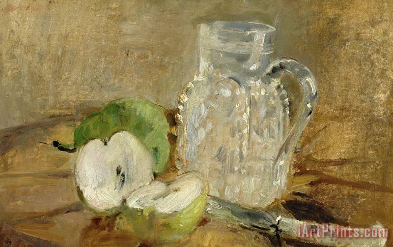 Berthe Morisot Still Life With A Cut Apple And A Pitcher Art Print