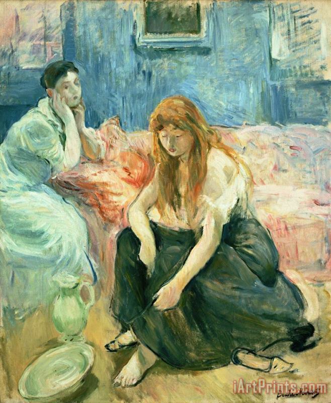 Two Girls painting - Berthe Morisot Two Girls Art Print