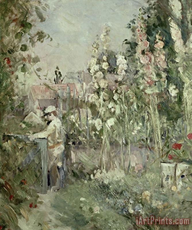 Young Boy In The Hollyhocks painting - Berthe Morisot Young Boy In The Hollyhocks Art Print