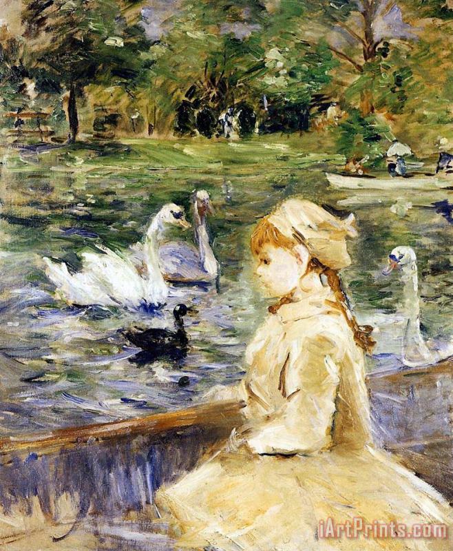 Berthe Morisot Young girl boating Art Print
