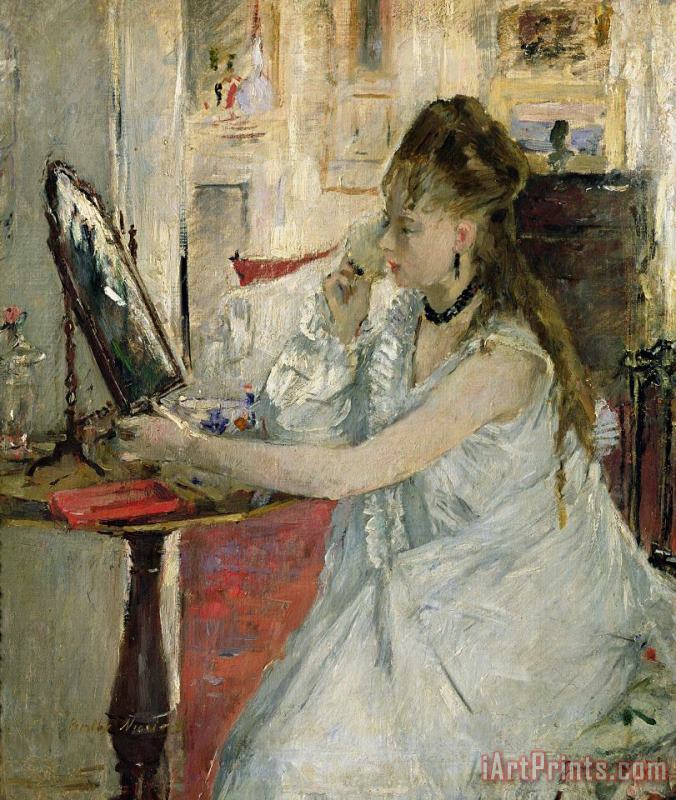 Berthe Morisot Young Woman Powdering her Face Art Painting