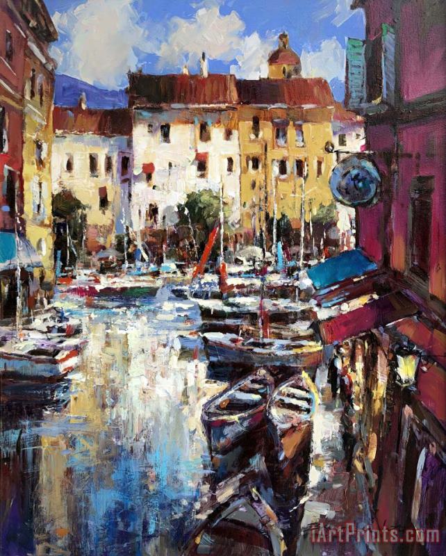 Afternoon in Antibes painting - Brent Heighton Afternoon in Antibes Art Print