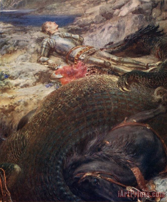 Briton Riviere St George And The Dragon - 1914 Art Painting