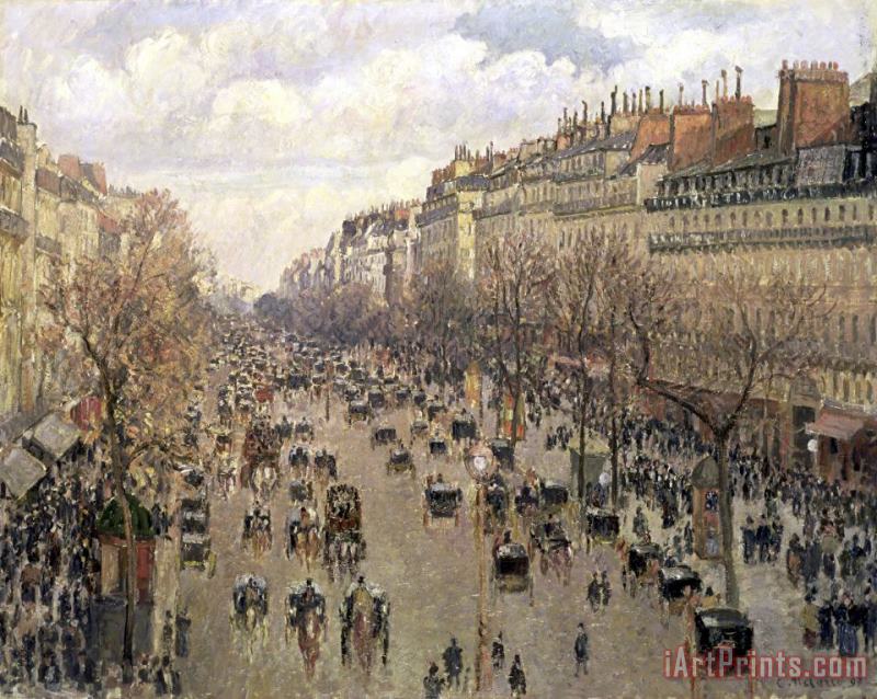 Boulevard Montmartre, Afternoon Sun painting - Camille Pissarro Boulevard Montmartre, Afternoon Sun Art Print