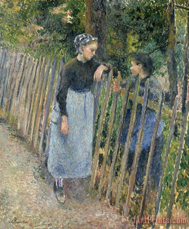 Conversation painting - Camille Pissarro Conversation Art Print