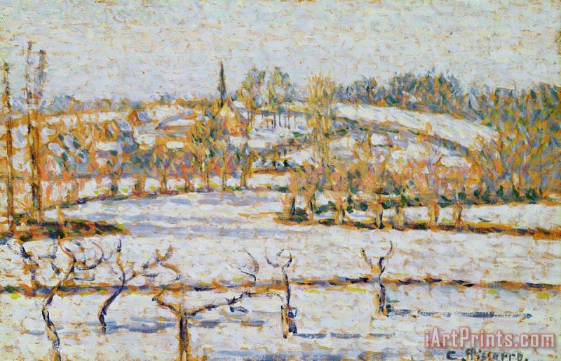 Camille Pissarro Effect of Snow at Eragny Art Painting