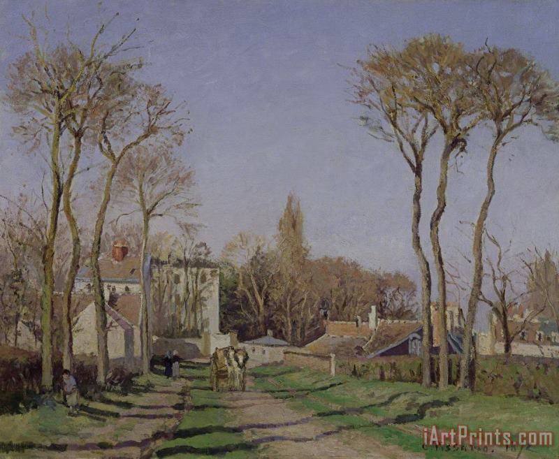 Entrance to the Village of Voisins painting - Camille Pissarro Entrance to the Village of Voisins Art Print