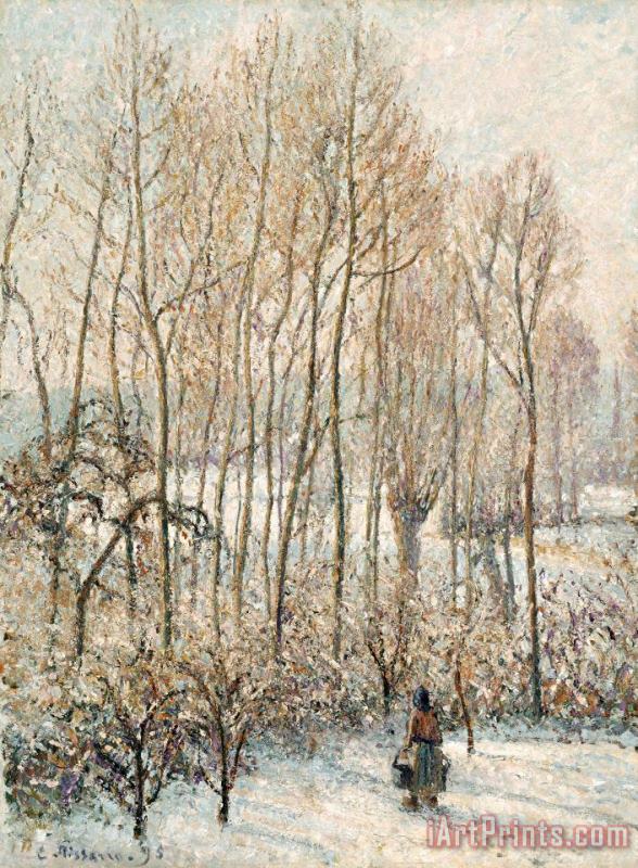 Camille Pissarro Morning Sunlight on The Snow, Eragny Sur Epte Art Print