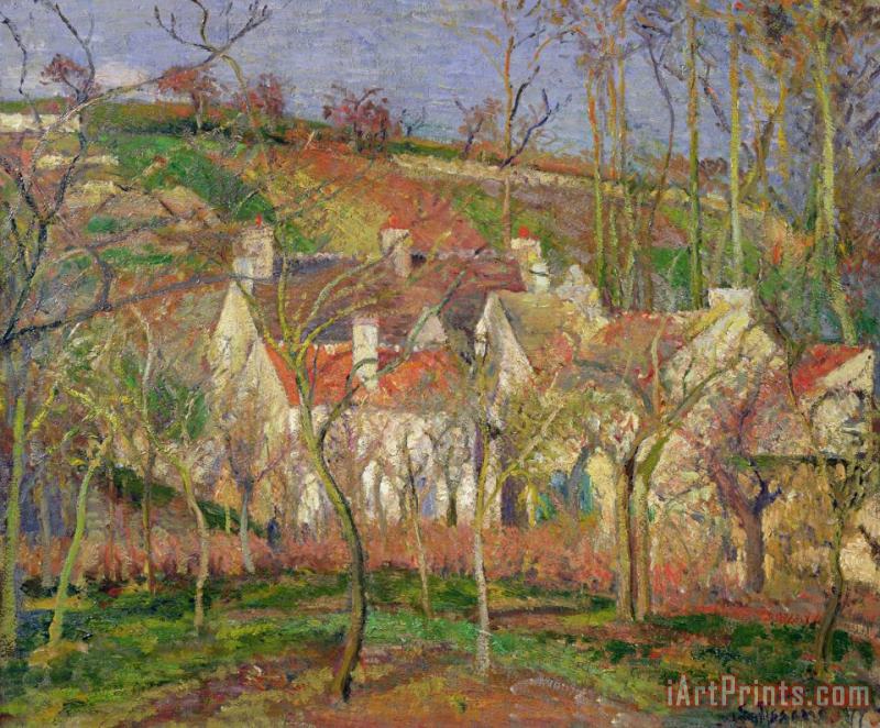The Red Roofs, Or Corner of a Village, Winter painting - Camille Pissarro The Red Roofs, Or Corner of a Village, Winter Art Print