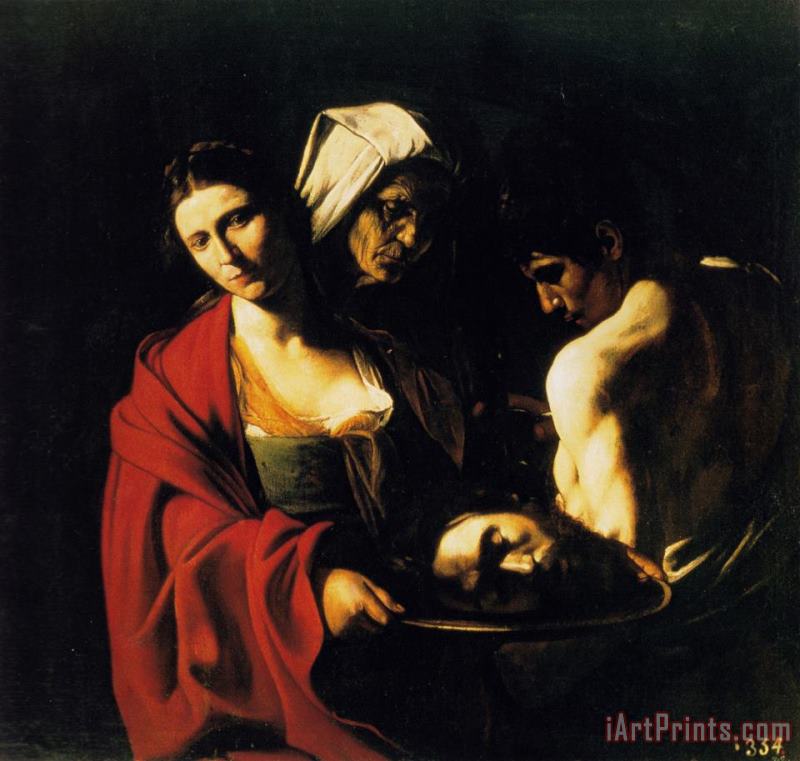 Salome with The Head of John The Baptist 1608 painting - Caravaggio Salome with The Head of John The Baptist 1608 Art Print