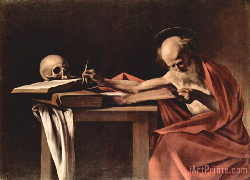 St Jerome Writing painting - Caravaggio St Jerome Writing Art Print