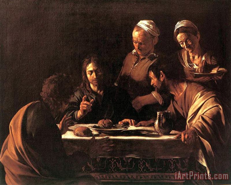 Supper at Emmaus painting - Caravaggio Supper at Emmaus Art Print