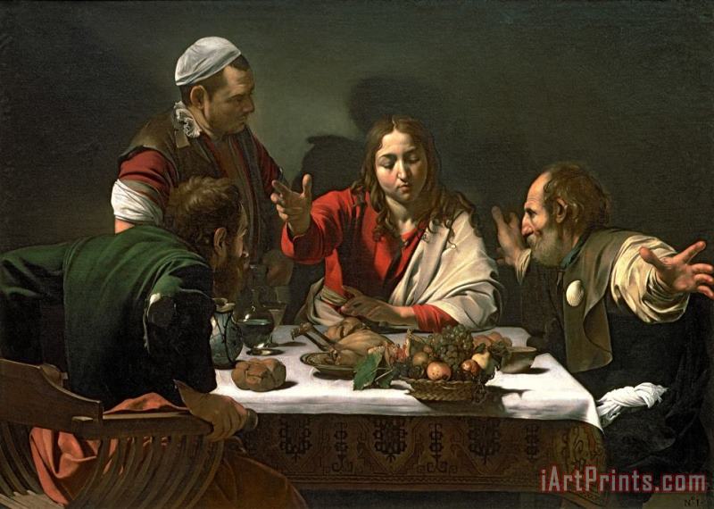 Supper at Emmaus 1601 painting - Caravaggio Supper at Emmaus 1601 Art Print