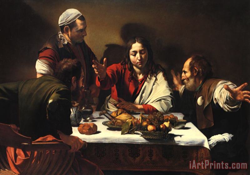 The Supper at Emmaus painting - Caravaggio The Supper at Emmaus Art Print