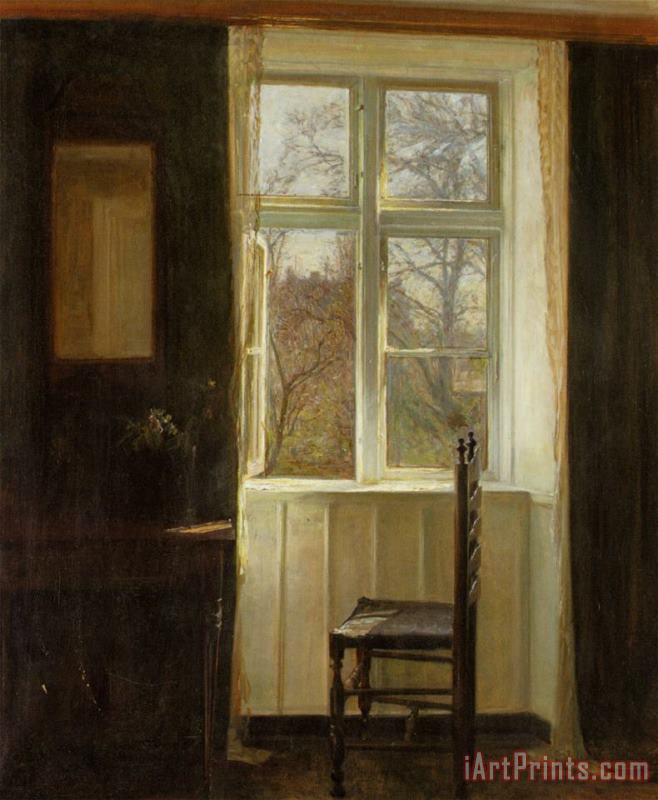 Carl Vilhelm Holsoe Abent Vindue Art Painting