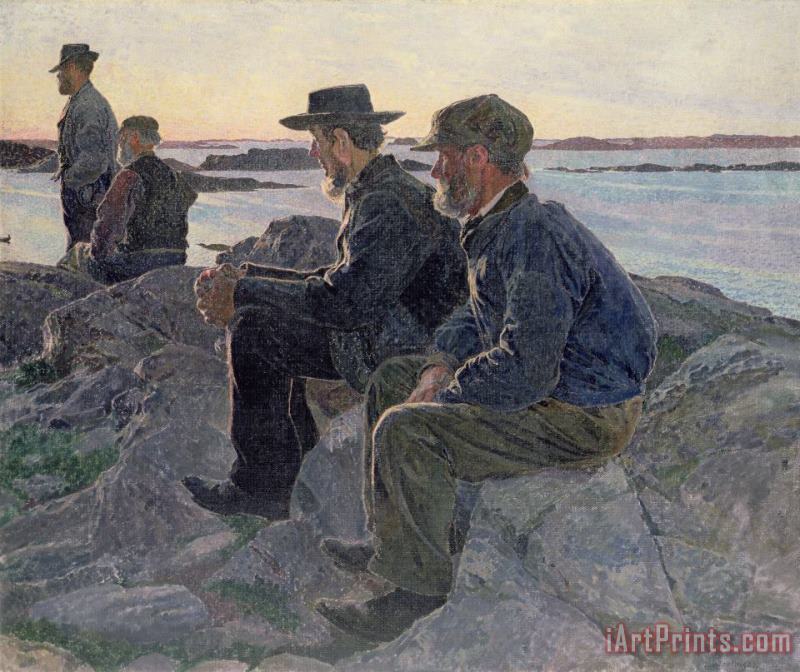 Carl Wilhelm Wilhelmson On the Rocks at Fiskebackskil Art Painting